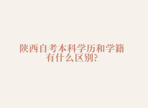 陜西自考本科學歷和學籍